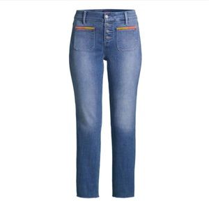 - NYDJ Marilyn Straight Embroidered Denim Jeans